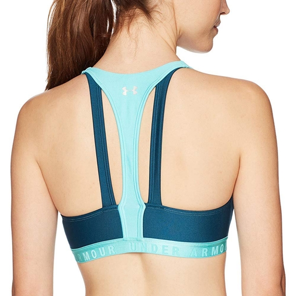 Under Armour Teal Heat Gear Cutout T Low Impact Sports Bra Size L - Picture 7 of 7
